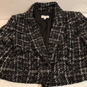 Gianni Bini Black and White Tweed Blazer